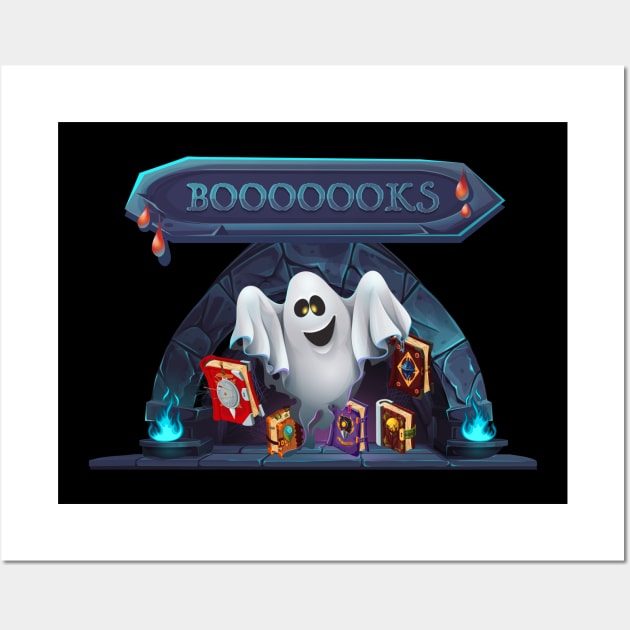 Boooook! Halloween Books Lover Ghost Love Books Wall Art by anubis1986